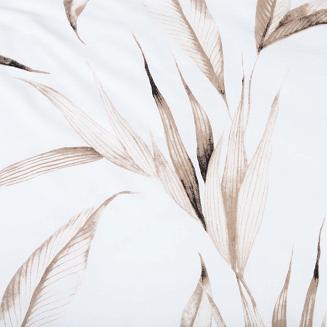 Pościel bawełniana COTTONLOVE 140x200 biała w beżowe liście