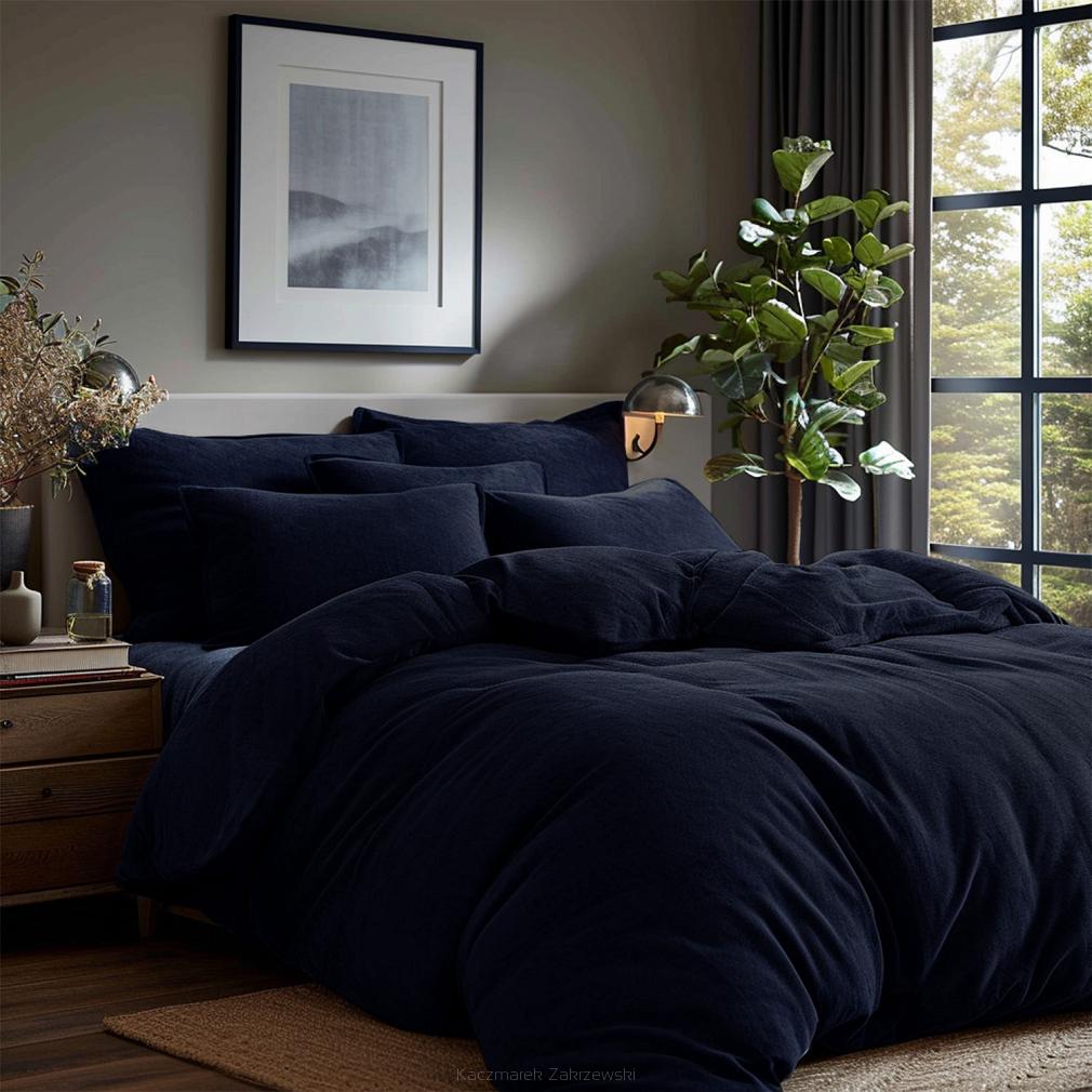 Pościel frotte 200x220 Darymex ciemnogranatowa