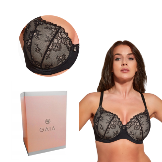 Biustonosz Full cup Spacer Bustier Doris 001 GAIA usztywniany czarny