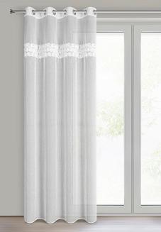 Firana gotowa na przelotkach ROSALIE 140x250 Eurofirany biały