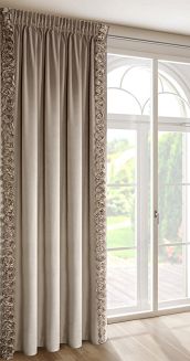 Zasłona gotowa na taśmie ROSES 140x270 Eva Minge Eurofirany ciemnobeżowy