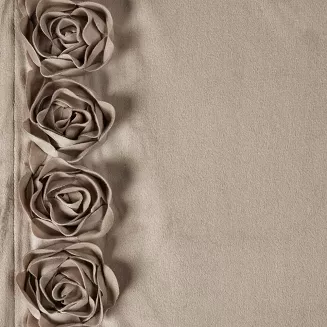 Zasłona gotowa na taśmie ROSES 140x270 Eva Minge Eurofirany ciemnobeżowy