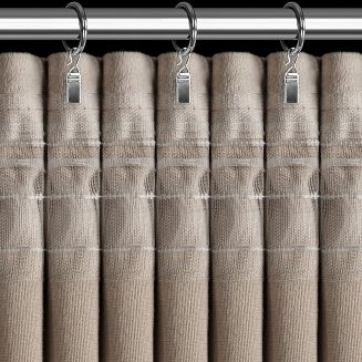 Zasłona gotowa na taśmie ROSES 140x270 Eva Minge Eurofirany ciemnobeżowy