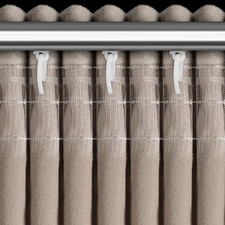 Zasłona gotowa na taśmie ROSES 140x270 Eva Minge Eurofirany ciemnobeżowy