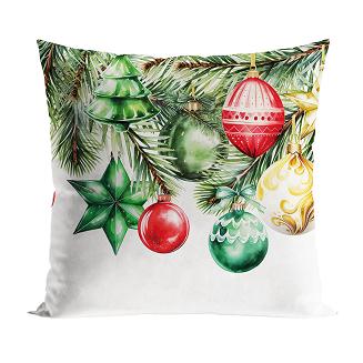 Poszewka dekoracyjna świąteczna BOMBKI 40x40 welwetowa w bombki