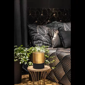 Świecznik dekoracyjny VICTORIA7 15x20 Eurofirany złoty czarny w kształcie walca