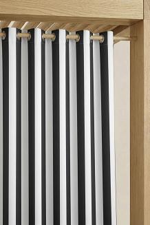 Grafitowa Zasłona Tarasowa Wodoodporna Na Przelotkach 140x220 STRIPES