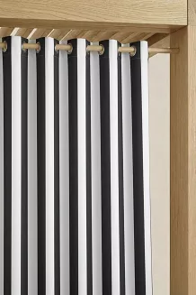 Grafitowa Zasłona Tarasowa Wodoodporna Na Przelotkach 140x220 STRIPES