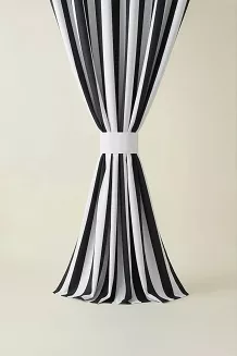 Grafitowa Zasłona Tarasowa Wodoodporna Na Przelotkach 140x220 STRIPES