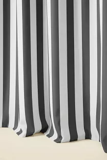 Grafitowa Zasłona Tarasowa Wodoodporna Na Przelotkach 140x220 STRIPES