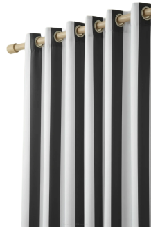 Zasłona gotowa na przelotkach wodoodporna STRIPES 140x220 tarasowa grafitowa w pasy