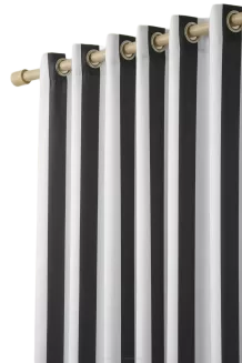 Zasłona gotowa na przelotkach wodoodporna STRIPES 140x220 tarasowa grafitowa w pasy