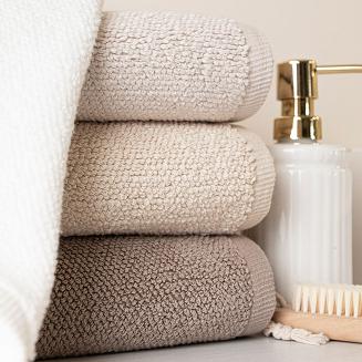 Ręcznik bawełniany LEON 70x140 strukturalne frotte kremowy