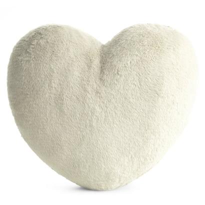 Poduszka dekoracyjna HEART 45x45 Eurofirany kremowa futrzana