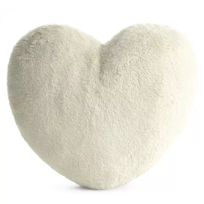 Poduszka dekoracyjna HEART 45x45 Eurofirany kremowa futrzana