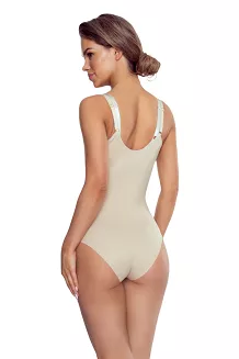 Modelujące body bezszwowe z siateczką i wycięciem pod biust Viliama beżowe