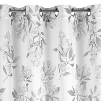 Firana gotowa na przelotkach ALLISON 140x250 Eurofirany biały srebrny