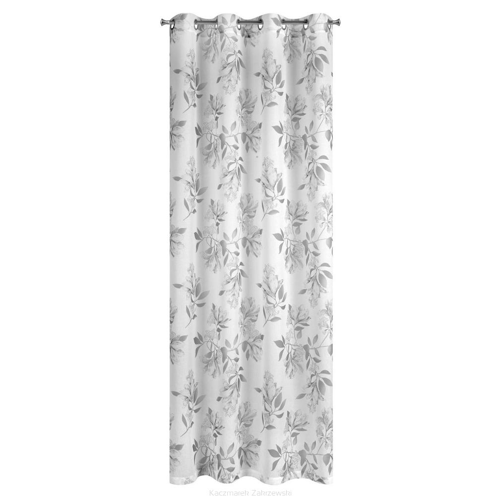 Firana gotowa na przelotkach ALLISON  140x250 Eurofirany biały srebrny
