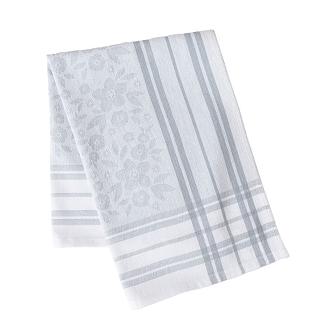 Ścierka kuchenna bawełna egipska FIOŁKA 50x70 kwiaty kratka szara