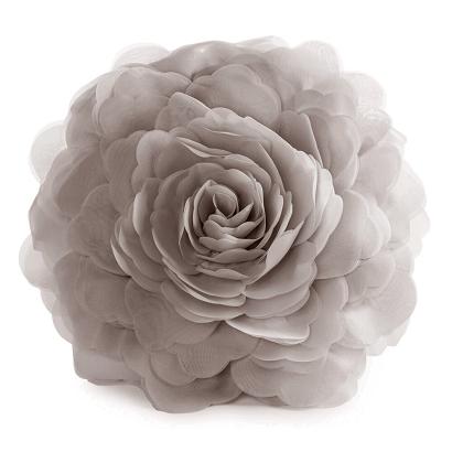 Poszewka dekoracyjna FLORES6 40 Eurofirany beżowa szyfonowy kwiat 3D