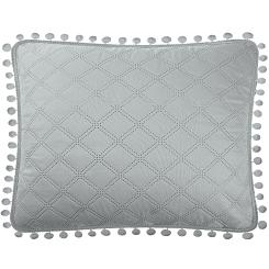 Poszewka dekoracyjna POMPOO 50x70 szara z pomponami