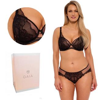 Biustonosz z koronką GAIA Push Up Oda 1264 czarny