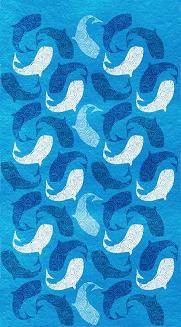 Ręcznik plażowy 100x180 turkusowy ławica ryb