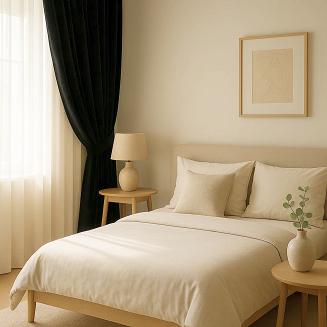 Szarfa do zasłony Velvet Soft 8x140 welurowa czarna