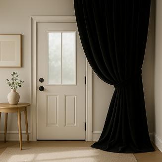 Szarfa do zasłony Velvet Soft 8x140 welurowa czarna