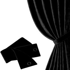 Szarfa do zasłony Velvet Soft 8x140 welurowa czarna