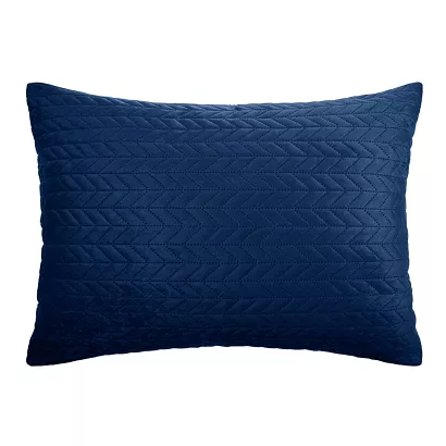 Poszewka dekoracyjna MOXIE 50x70 velvet granatowa w jodełkę