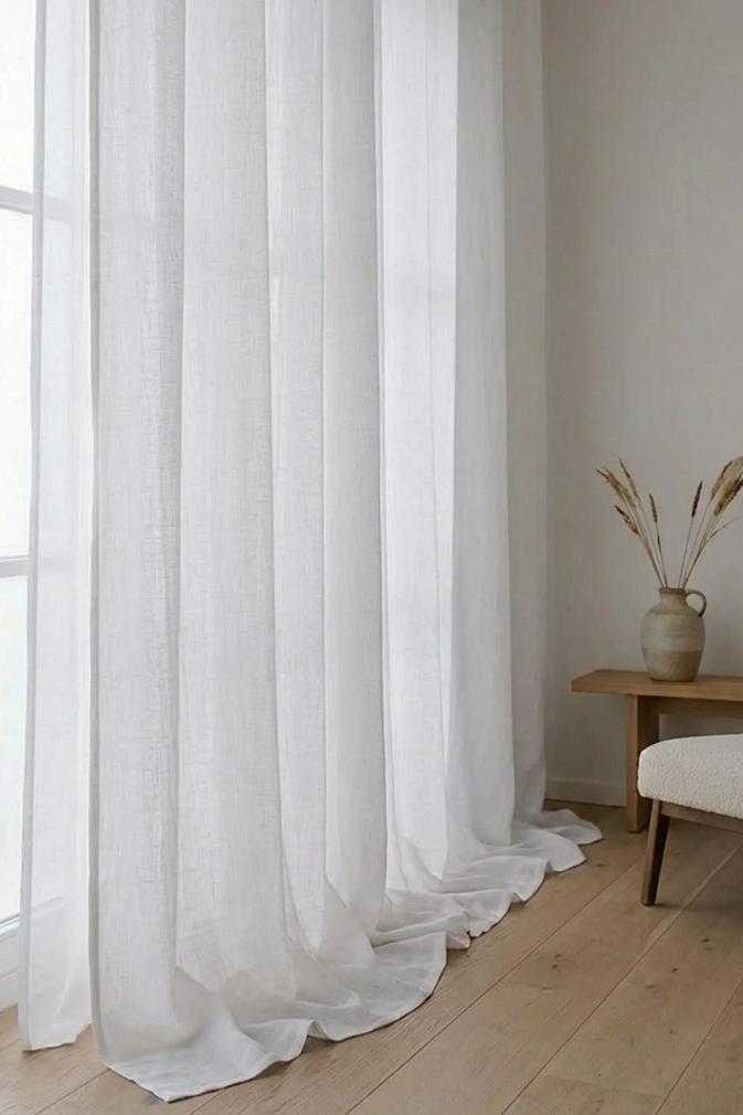Biała Zasłona na Przelotkach 140x250 Lenny
