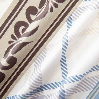 Pościel satyna bawełniana SATYNLOVE 220x200 biała niebieska brązowa klasyczna krata