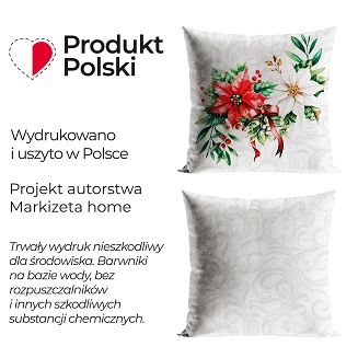 GWIAZDA BETLEJEMSKA Poszewka dekoracyjna VELVET, 40x40cm, kolor 001 biały PBN343/POP/001/040040/1