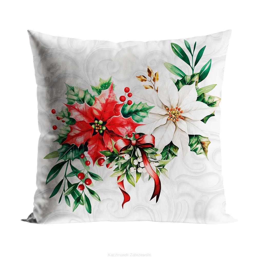 GWIAZDA BETLEJEMSKA Poszewka dekoracyjna VELVET, 40x40cm, kolor 001 biały PBN343/POP/001/040040/1