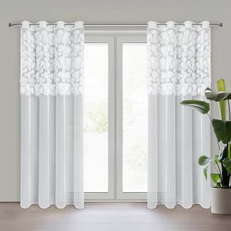 Zasłona gotowa na przelotkach JASMIN 140x250 Eva Minge Eurofirany biały