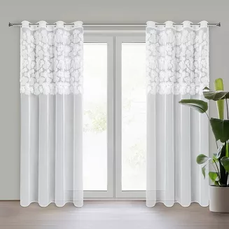 Zasłona gotowa na przelotkach JASMIN 140x250 Eva Minge Eurofirany biały