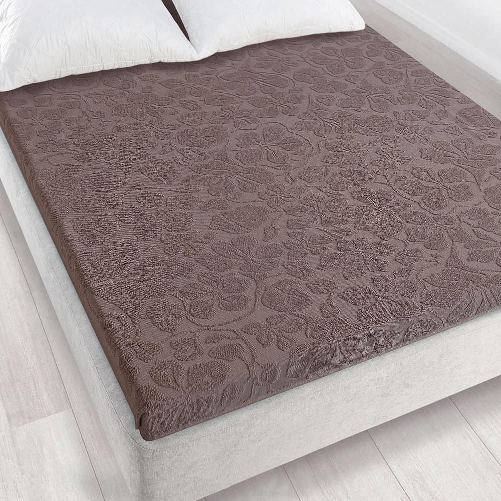 Prześcieradło frotte bez gumki Tulipan 175x220 ZWOLTEX cynamon GRUBE