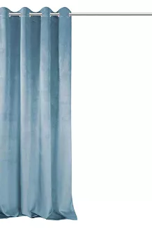 Zasłona gotowa na przelotkach VELVET SOFT 140x250 welurowa niebieska