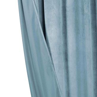 Zasłona gotowa na przelotkach VELVET SOFT 140x250 welurowa niebieska
