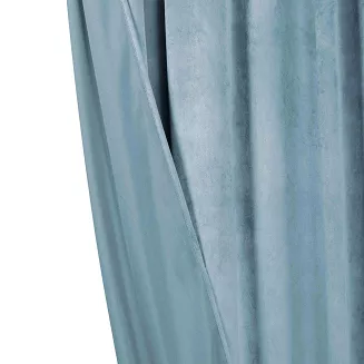 Zasłona gotowa na przelotkach VELVET SOFT 140x250 welurowa niebieska