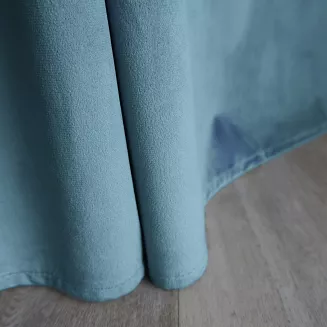 Zasłona gotowa na przelotkach VELVET SOFT 140x250 welurowa niebieska