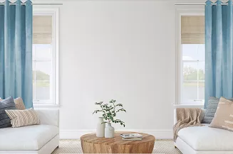 Zasłona gotowa na przelotkach VELVET SOFT 140x250 welurowa niebieska