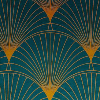 Firana gotowa na przelotkach LOTOS1 140x250 Eurofirany turkusowy/miodowy