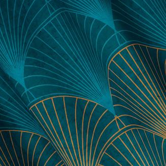 Firana gotowa na przelotkach LOTOS1 140x250 Eurofirany turkusowy/miodowy