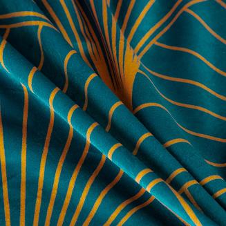 Firana gotowa na przelotkach LOTOS1 140x250 Eurofirany turkusowy/miodowy