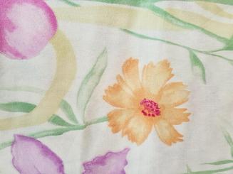 Pościel flanelowa 200x220 kwietna łąka ecru wielokolorowa