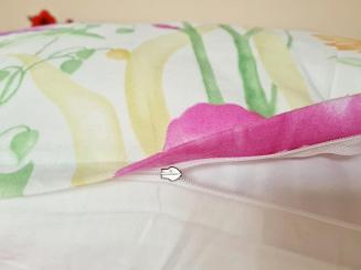 Pościel flanelowa 200x220 kwietna łąka ecru wielokolorowa