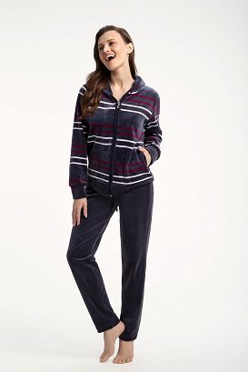 Dres damski welurowy LUNA kod 341 śliwkowy