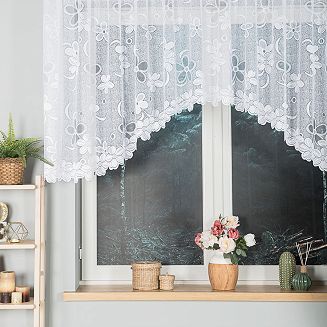 Firanka żakardowa gotowa na żabki RENATA 350x110 biała